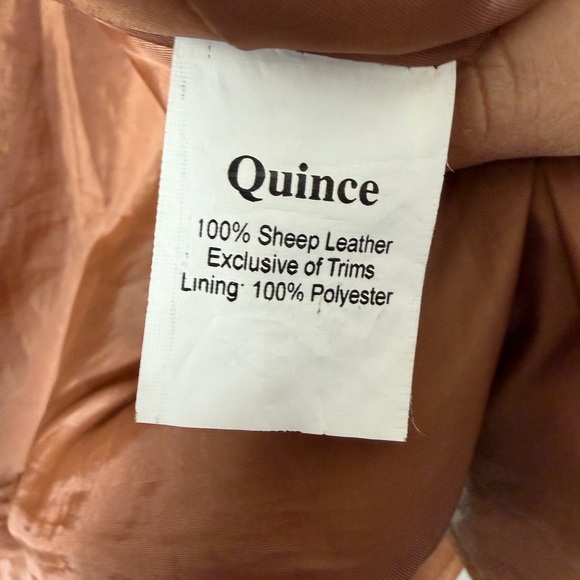 Quince 100% Leather Motorcycle Jacket Sz M - Picture 6 of 8